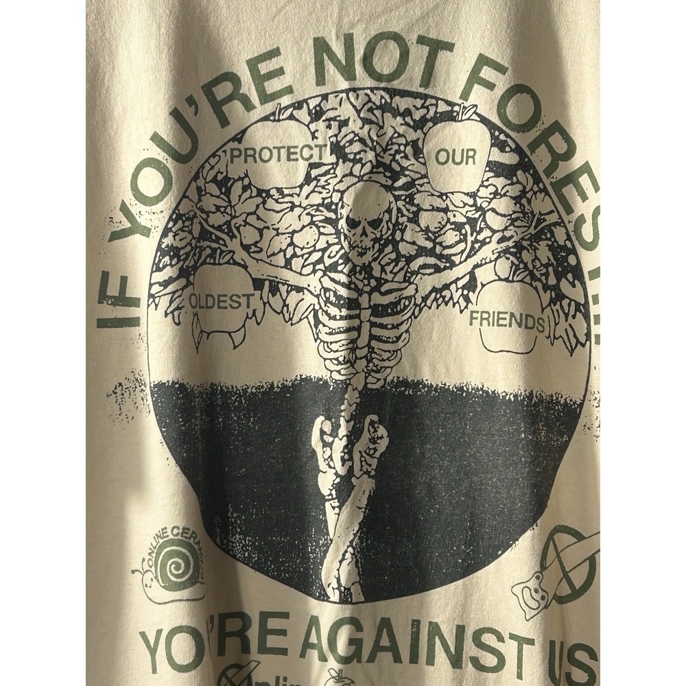 Online Ceramics If You're‎ Not Forrest You're Against Us Size XL Beige Men's Tee